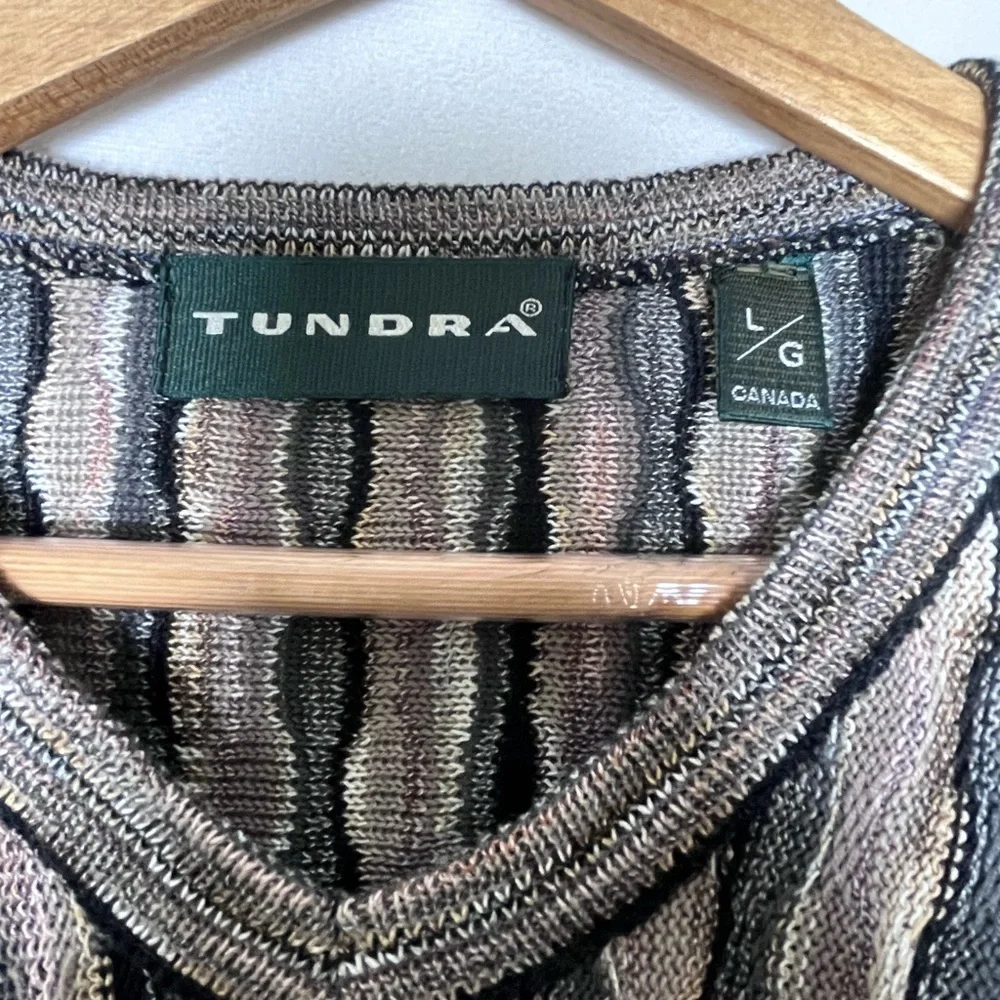 Tundra Vintage Men’s Canada Coogi Style 3D Knit Sweater L Textured 90s